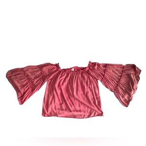 Rose Dark Pink Off Shoulder Top